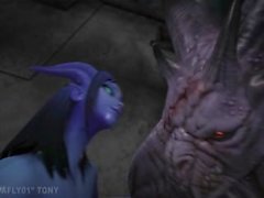 Draenei se fait creampie par un démon