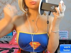 Sexy latina Cosplay Supergirl Joi Jerk Off Kam ein Lot für Sie Squirt