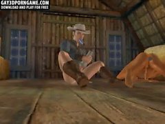 Dieses sexy 3D- Paar heiße Cowboys jerking off