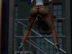 Hot sex i fängelse! Harley Quinn knullar en kvinnlig fängelseofficer