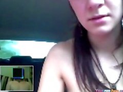 Muchacha toma el Creampie de otro tipo la webcam para el novio