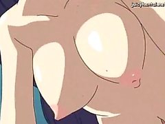 Naughty anime babe enjoy strapon & cock