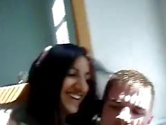 Indian Woman kissing her white boyfriend Desi NRI