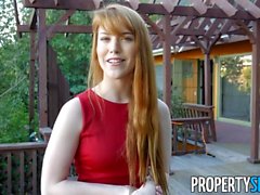 Redhead real estate agent fucks her client