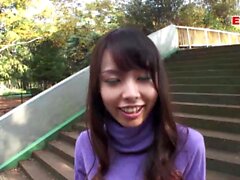 Petite peludo Asian College Teen Get Creampie POV