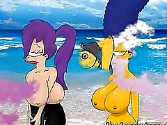 Simpsons and Futurama hentai orgies