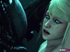 Samus Aran alien porn on the planet