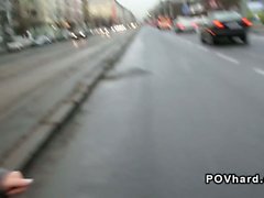 Czech amateur fucks in public pov