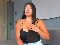 MASSIVE TITS Latina Amateur Casting Cumshot