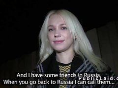 Blonde Russian gets public bang