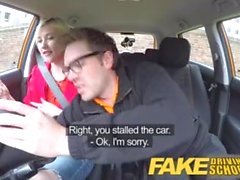Fake Driving School Back seat pussy squirting and creampie for art student