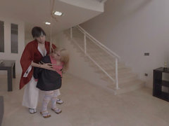 Realidad Virtual Sex japonesa: Mitsuki brazos atados mamada
