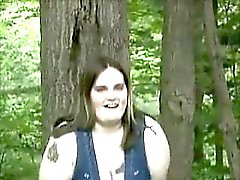 Chubby chick Outdoors Banana Masturbation