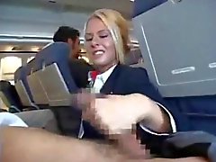 Stewardess Handarbeit und die Blowjob