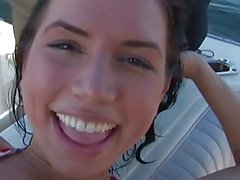 Micah Moore amateur bikini tattoo girlfriend fucking hard in a boat