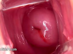 Masturbating and gapping her vagina pussy