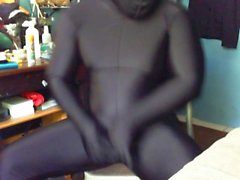 Zentai encased with cocksheath slowly becoming inhuman by milking myself 2