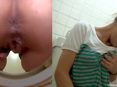 Pooping, voyeur japanese toilet masturbation, solo