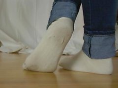 Ballerina schmutzige weiße Socken Aufwirft