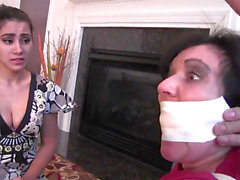 Milf gigi, sahrye bondage, microfoam tape gagged