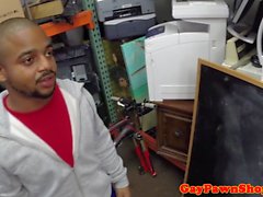 Fooled pawnshop customer being spitroasted