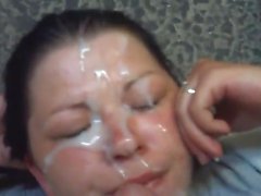 Huge cumshot on her face