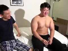 Two gay muscle men do blowjobs and anal