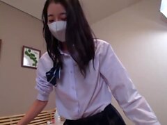 Skinny Jav College Girl Suzuka fode sem censura de uniforme