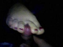 Meilleure femme jolie redtoenails toejob cumonfeet