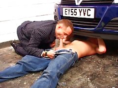 Hot gay action on the bonnet