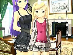 Blonde en 3D chica del hentai queda ranura Toyed