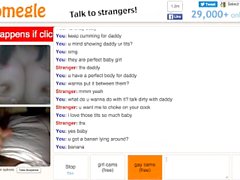 Horny slut with big boobs and tight pussy SQUIRTS thrice and gags on Omegle