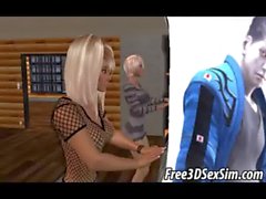 Черт Джери блядь две сексуальные 3D блондинок шаржа