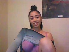 Ebony défonce la crème Jouir chatte et Anal webcam