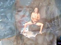 Dora Venter having fun at the shower before threesome