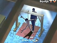 Verkettete hentai Babe bekommt im Keller gefickt