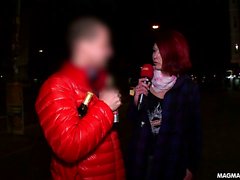 Hot redhead german milf goes around picking up cocks on the