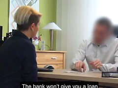 LOAN4K. Bank clerk cant wait to see his clients tits