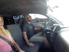 Car driving nude, couple in car, car head