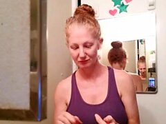 Amateur redhead milf alena strips and dances