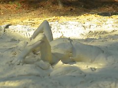 Bikini girl in the mud