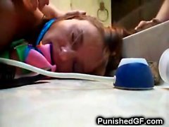 Ligoté Teeny GF Punie jizzed!