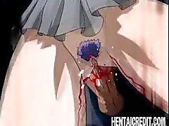 Slut Hentai porno capelli viola di una coppia di tette splendida si fa sverginare